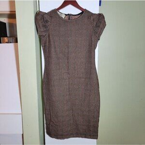 ❤️ 3 for $35 Paul Smith wool plaid check dress runched shoulder mini dress 8 med